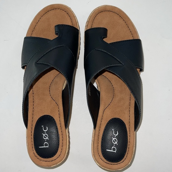 b.o.c. sandals wedge toe-loop black size 9 NWT - Picture 5 of 15